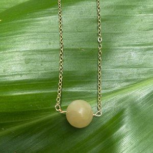 Yellow Jasper Single Bead Necklace